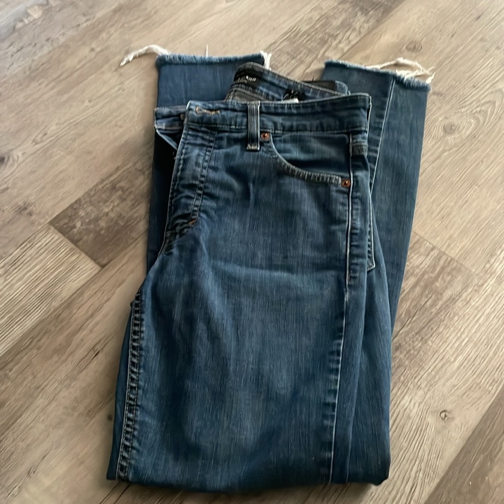 Lucky Brand Dark Wash High waisted skinny/ankle length distressed cuff Jeans